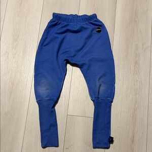Nununu Kids Blue Joggers with pockets. Distressed Color on Knees Size 3-4